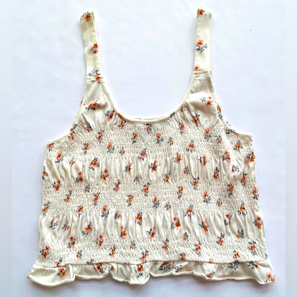 AE Smocked Cropped Tank Top